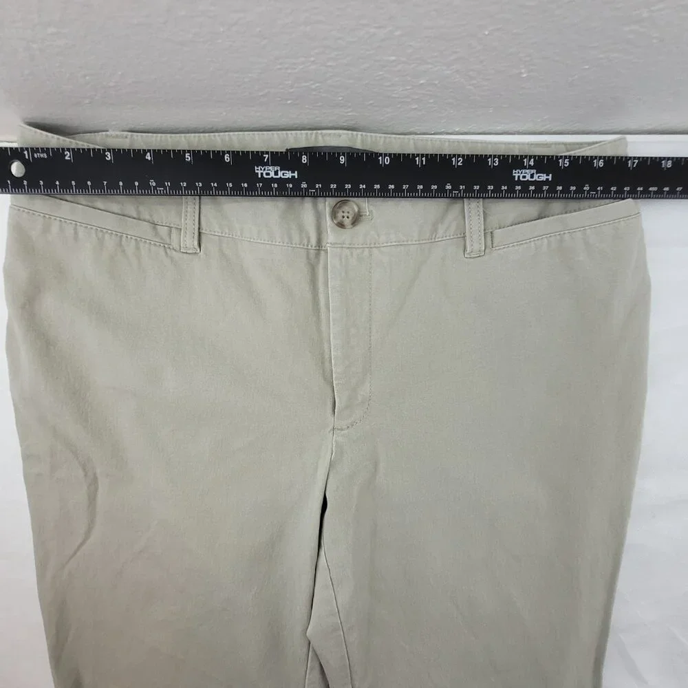 Eddie Bauer Pants Women's 12 TALL Khaki Tan Slightly Curvy Fit Cotton Twill - Picture 7 of 12